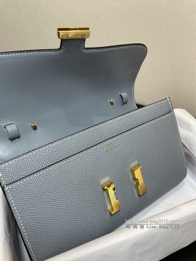Hermes女士小挎包 愛馬仕Constance康康to go斜挎包 亞麻蘭金扣  tdh2281
